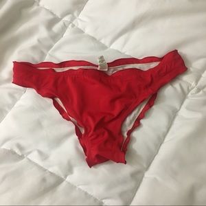Vibrant red scrunched bikini bottom